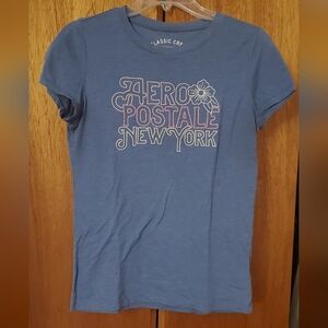 Women's Aeropostale Blue Retro Short Sleeve T-shirt Sz Med